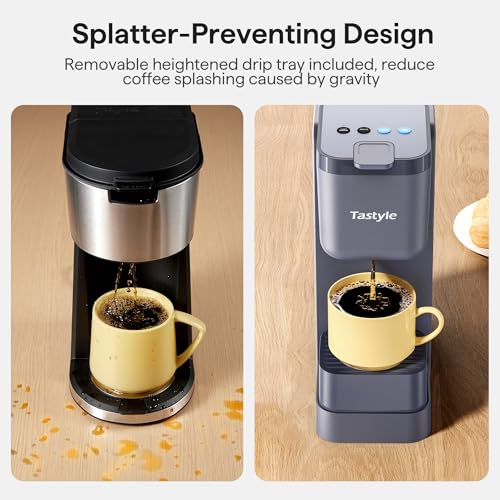 Single Serve Coffee Maker for K Cup, Ground and Tea Leaves, Hot and Iced Coffee Machines with Bold Setting, 6 to 16 Oz Brew Sizes, Compact for Small Spaces, Black M12229