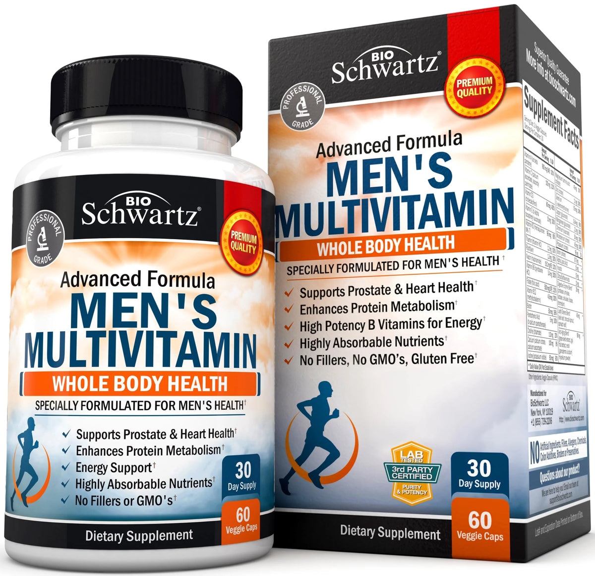 Men's Multivitamin with Vitamin C A B D3 E Zinc 60 Ct S4587