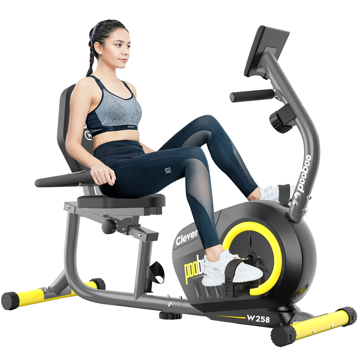 Magnetic Recumbent Exercise Bike 330lbs Blue H5305