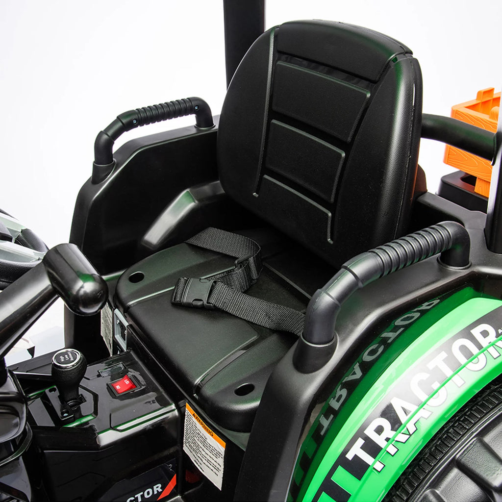 24 V Powered Ride Ons Tractor with Trailer, Green W631