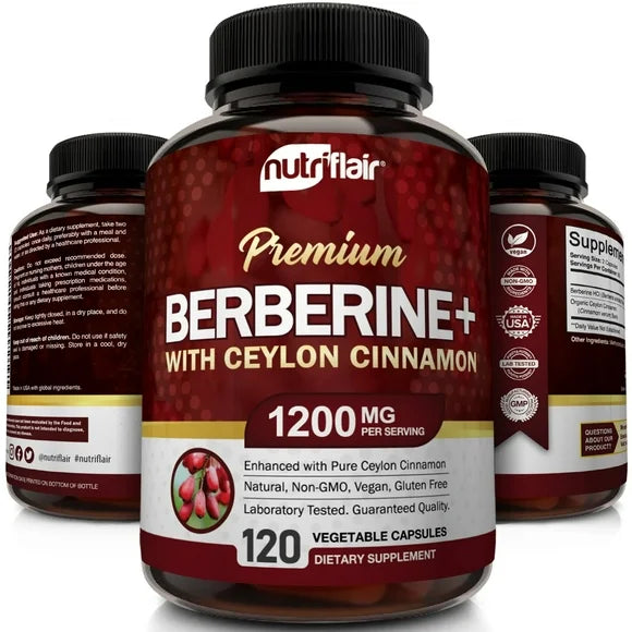 Berberine HCL 1200mg 120 Capsules with Ceylon Cinnamon M317451