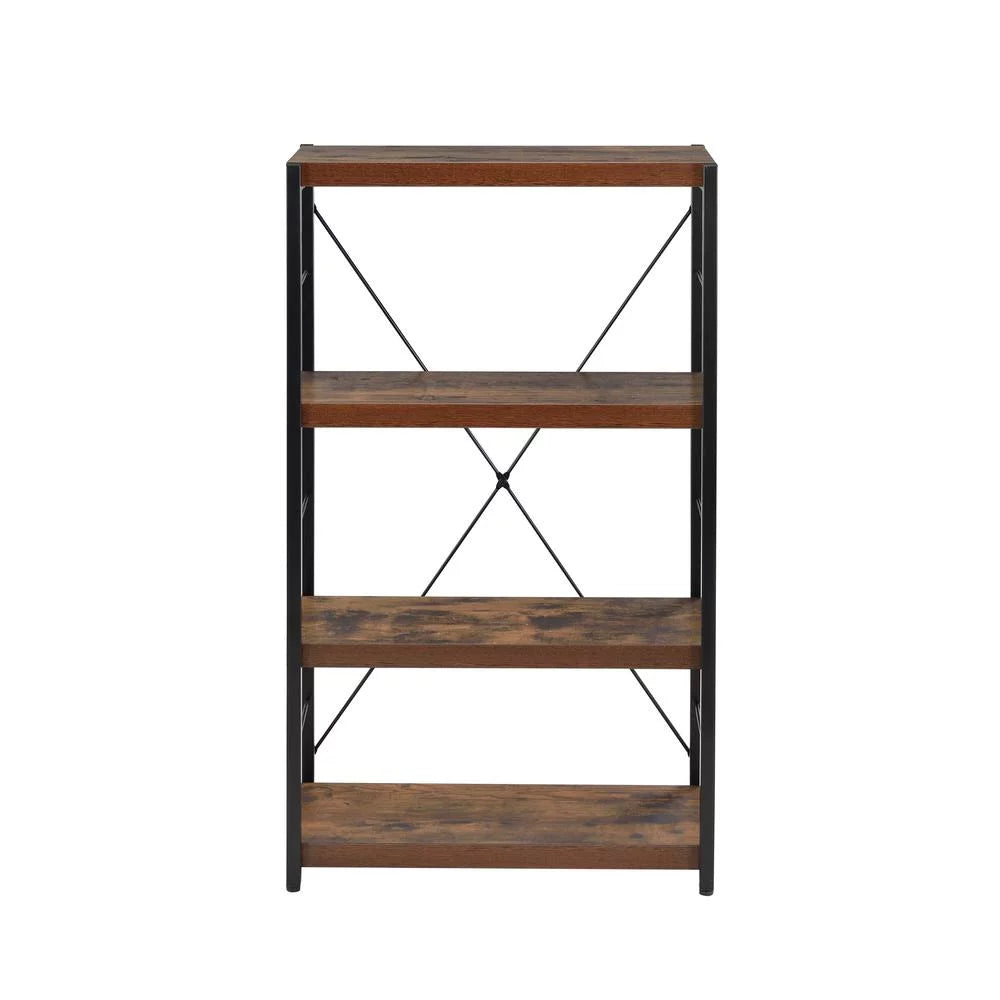 Weathered Oak Black Bookshelf W679