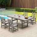 5 Piece Patio Dining Set with 4 Armchairs Gray J1213