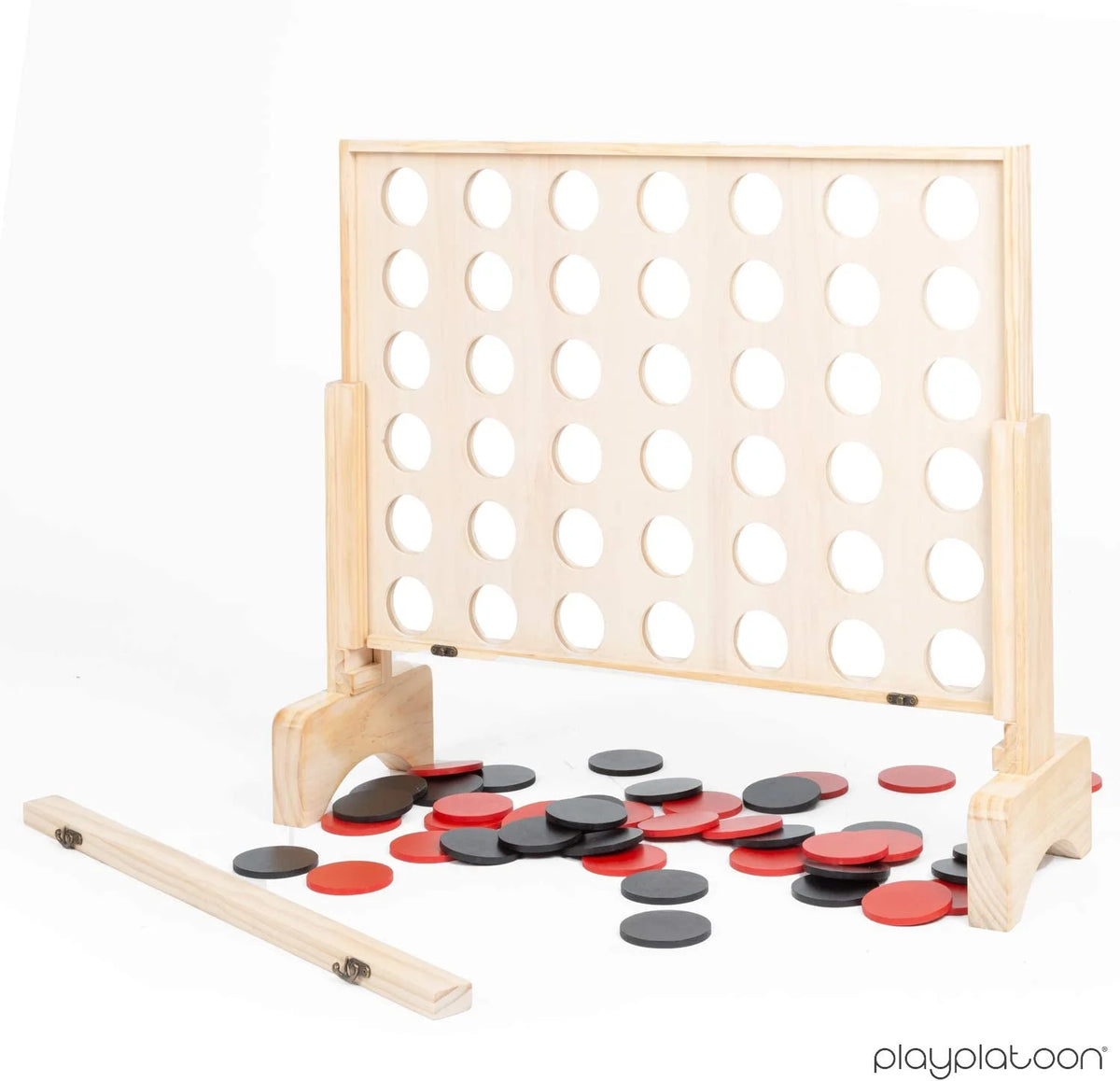 Wooden 4 in a Row Game with Coins, Case and Rules K1476