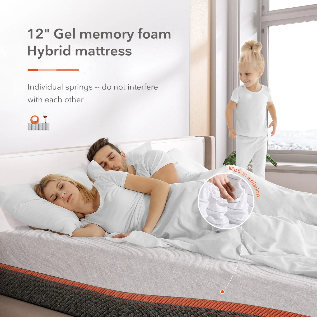 10 Inch Cooling Gel Memory Foam Pocket Spring Hybrid Queen Mattress S5186