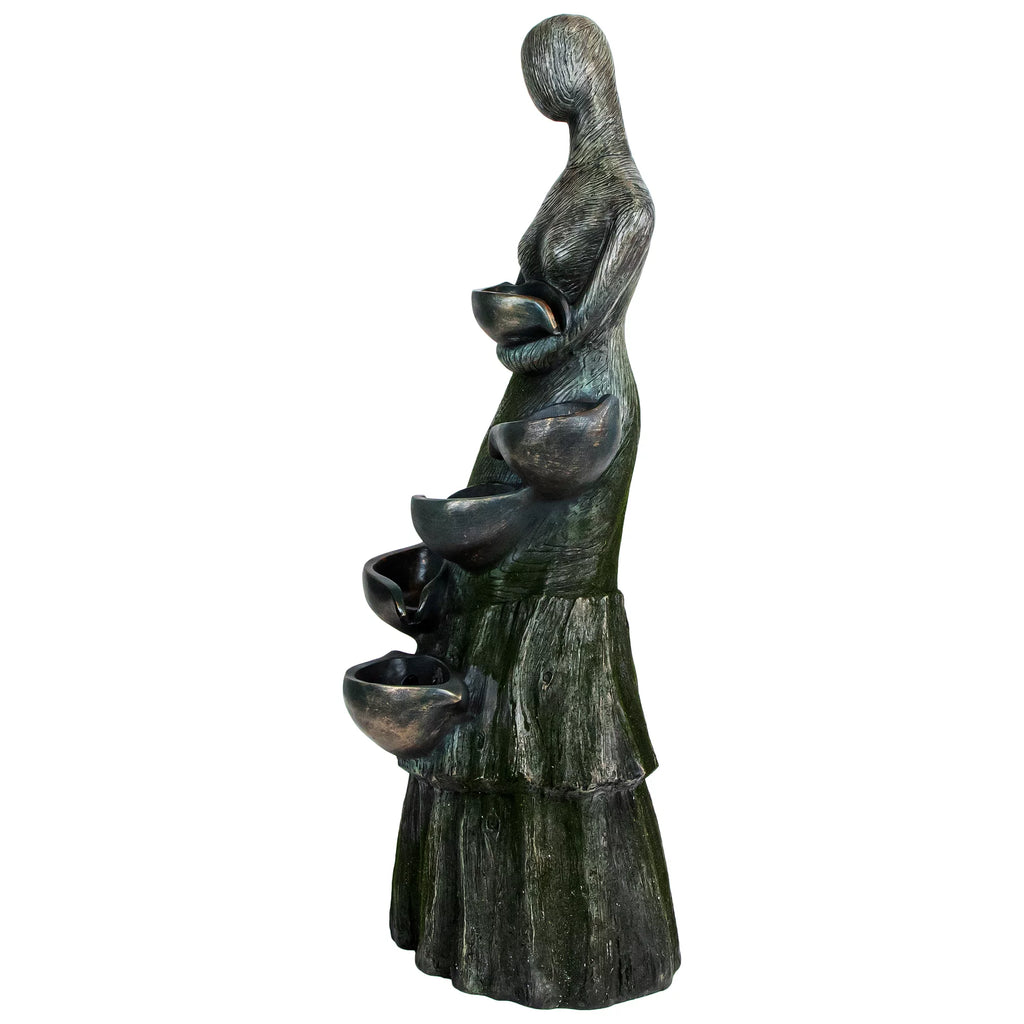 39" Lighted Outdoor Garden Water Fountain L1664