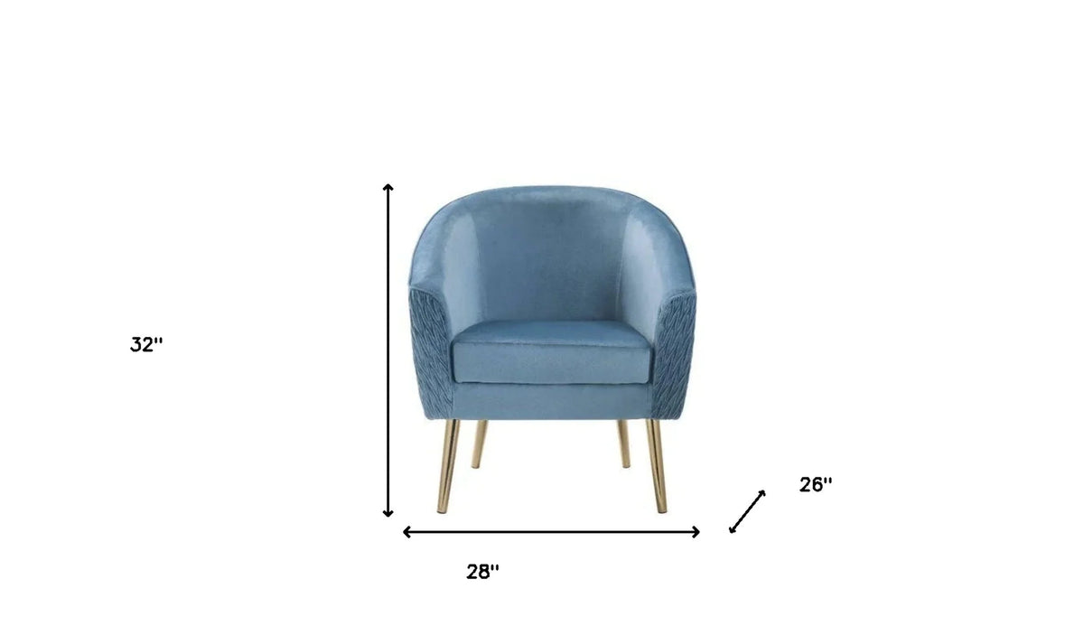 Blue Velvet Barrel Chair V647