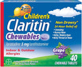 Children's 24-Hour Non-Drowsy Loratadine 5mg Chewable Tablet, Grape Flavored, 40 tablets G414771