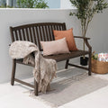 Brown Wood Grain Metal Garden Bench K403367