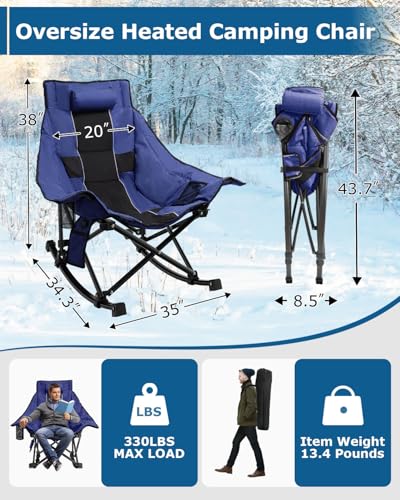 Oversized Heated Camping Chair with 3 Heat Levels F296
