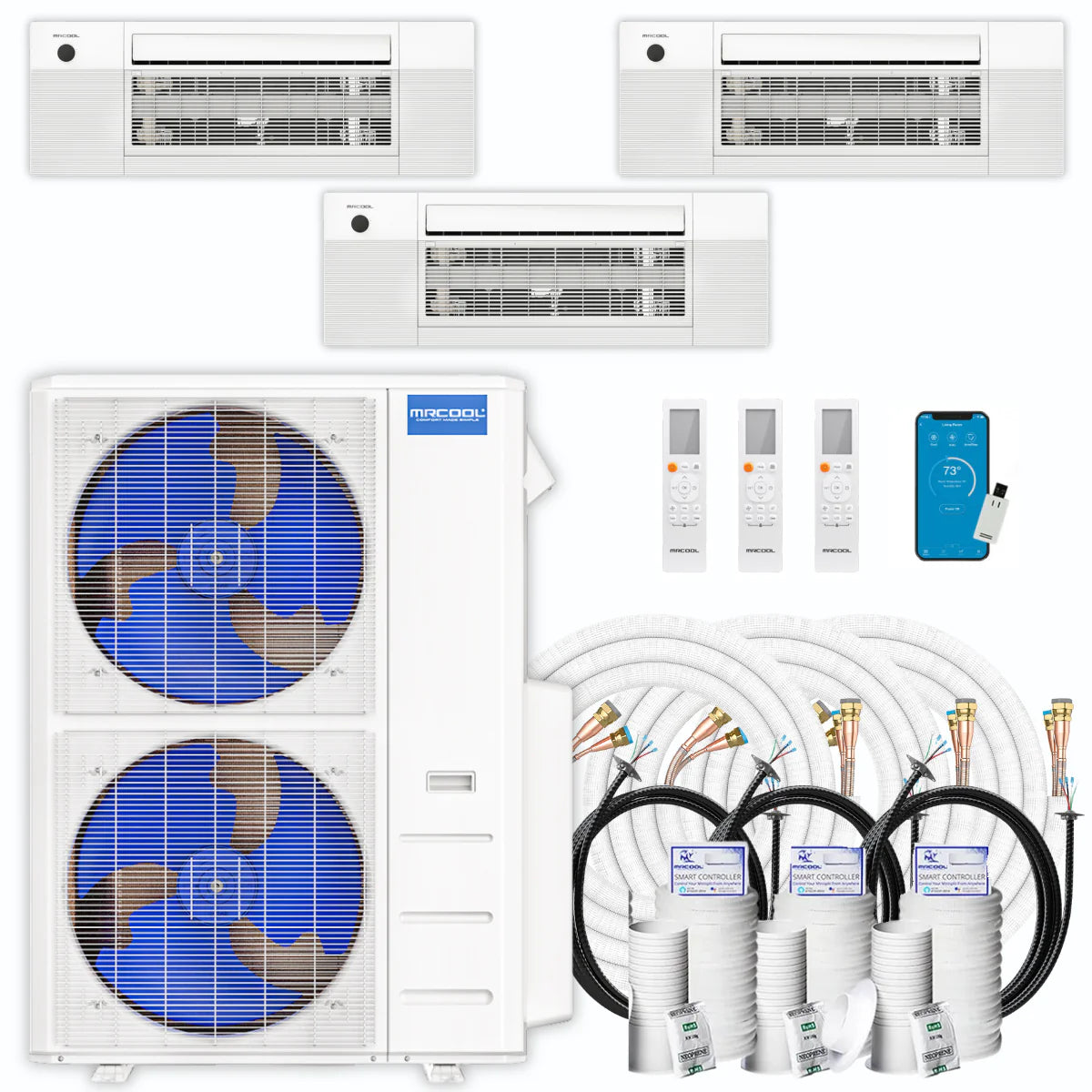 42,000 BTU 3 Zone Ceiling Cassette Ductless Air Conditioner and Heat Pump Z737