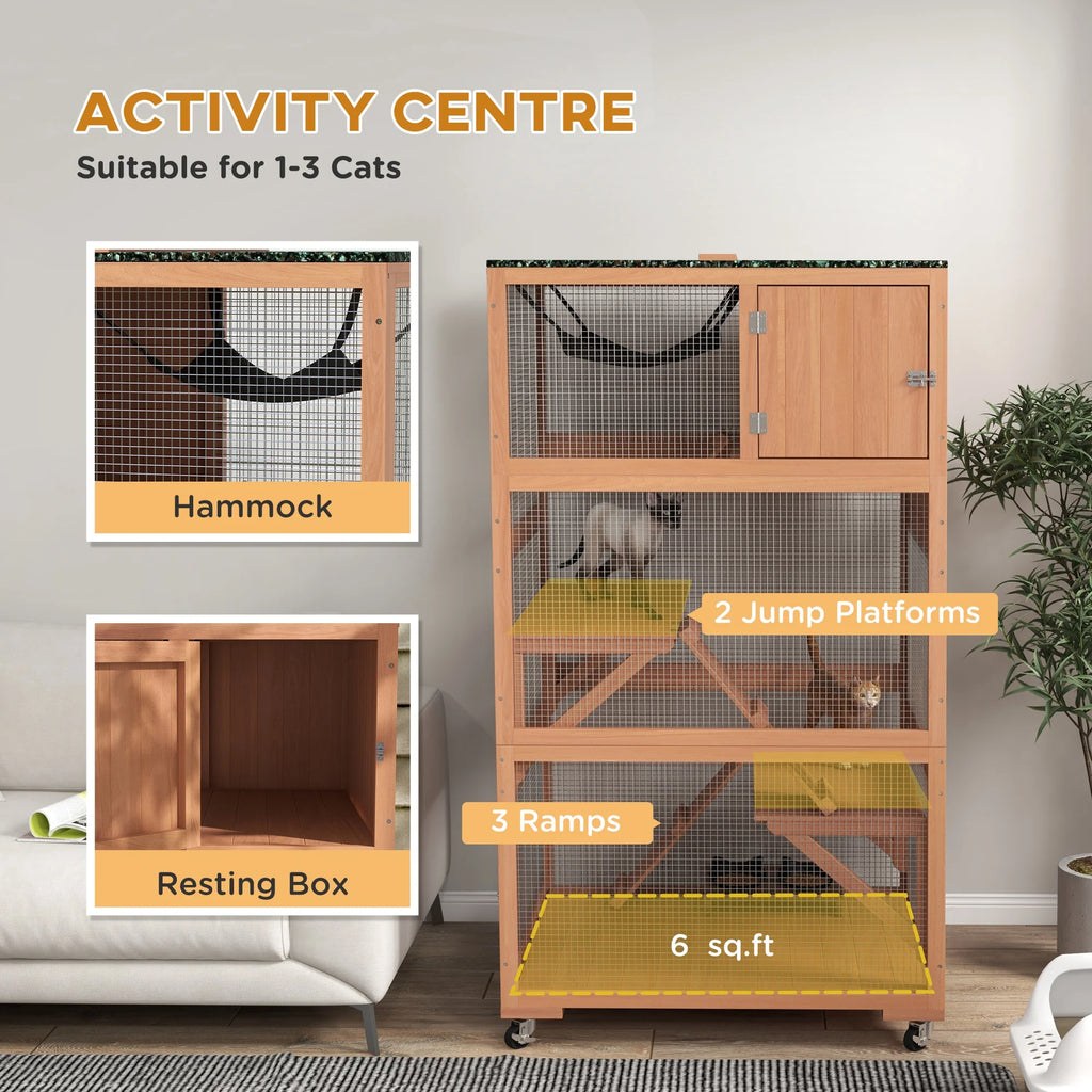 Outdoor Cat Enclosure with Hammock P85105