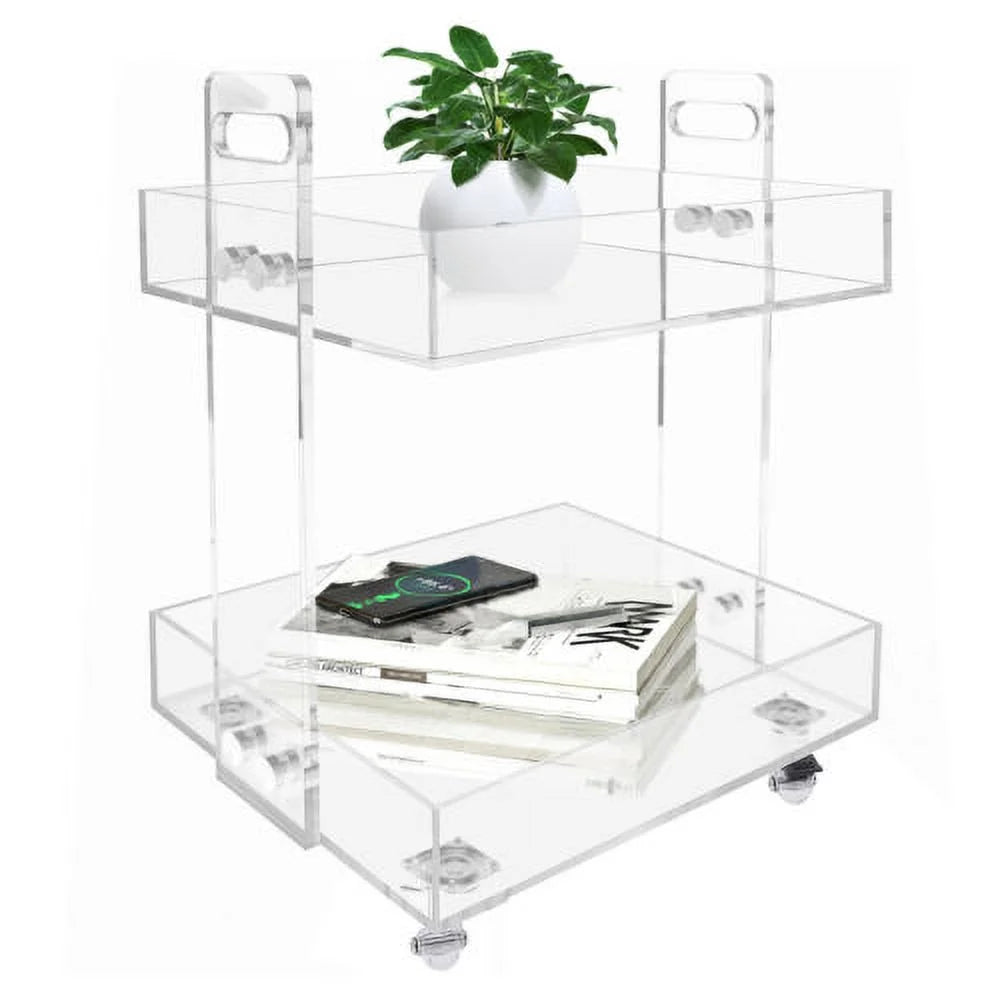 Acrylic Nightstand with 4 Wheels H667