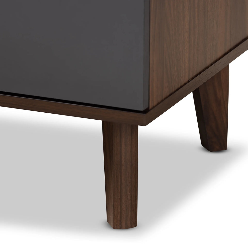 Walnut Brown and Grey Finished Wood TV Stand Q87923